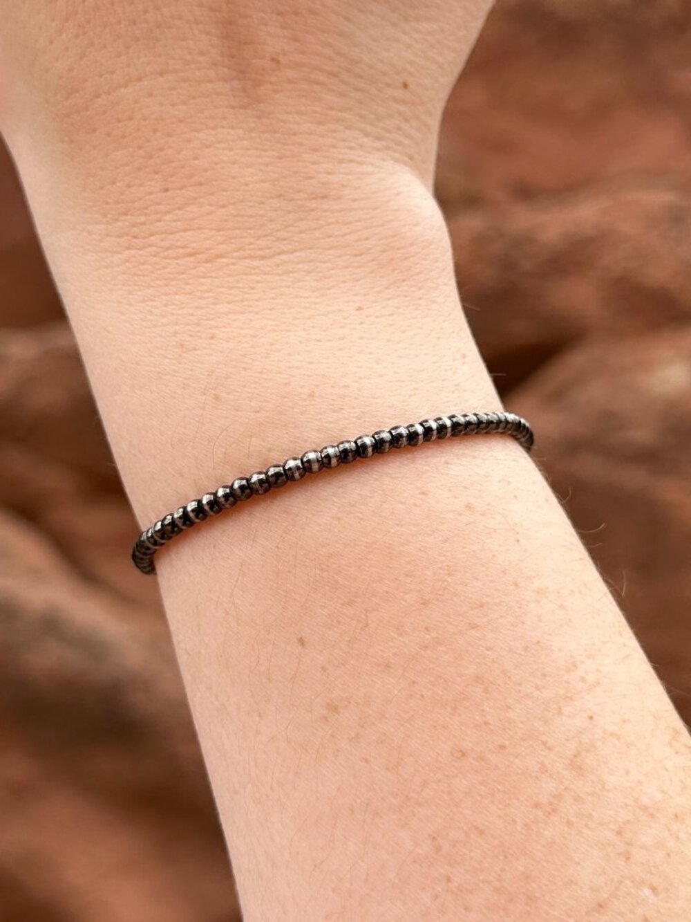 Handmade 3mm Brushed Steel Western Pearl Bracelet